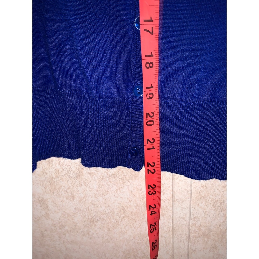 Maurices Womens Royal Blue V-Neck Button Front 3/4 Sleeve Cardigan Sweater Large - Picture 7 of 16